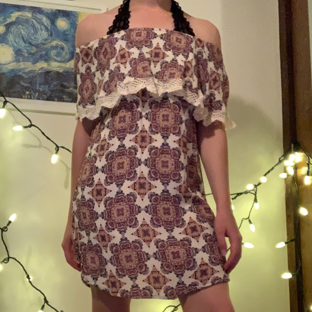 floral off the shoulder dress